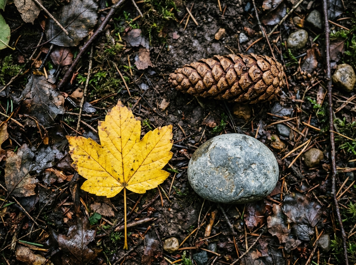 Pinecone & Leaf